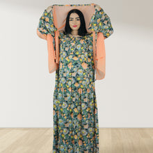 Load image into Gallery viewer, MARYOOM GREEN RUFFLE MATERNITY AND NURSING DRESS WITH ZIPPER