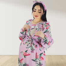 Load image into Gallery viewer, REEM BABY PINK DOUBLE ZIPPER MATERNITY AND NURSING DRESS