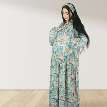 Load image into Gallery viewer, MARYOOM TEAL GREEN RUFFLE MATERNITY AND NURSING DRESS WITH ZIPPER