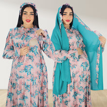 Load image into Gallery viewer, MALIKAT ALWURUD PINK LAYERED MATERNITY AND NURSING GOWN