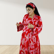 Load image into Gallery viewer, CHERRY RED MOMMY AND ME 5 IN 1 LONG MATERNITY SET