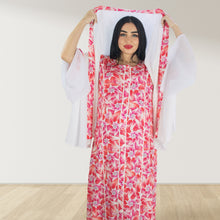 Load image into Gallery viewer, MAHRA ROSE PINK  PREMIUM COTTON TRIMMED  MATERNITY AND NURSING DRESS WITH ZIPPER