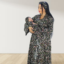 Load image into Gallery viewer, DESERT BABY BLACK  MOMMY AND ME 5 IN 1 LONG MATERNITY SETB