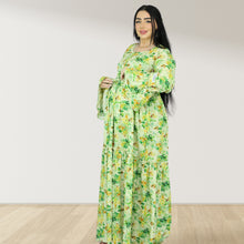 Load image into Gallery viewer, DHABIYA GREEN PREMIUM COTTON  LAYERED MATERNITY AND NURSING DRESS WITH ZIPPER