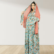 Load image into Gallery viewer, MARYOOM TEAL GREEN RUFFLE MATERNITY AND NURSING DRESS WITH ZIPPER