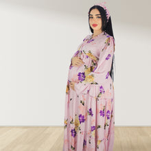 Load image into Gallery viewer, MALIKAT ALWURUD PERSIAN PINK LAYERED MATERNITY AND NURSING GOWN