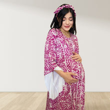 Load image into Gallery viewer, MAHRA MAGENTA PINK PREMIUM COTTON TRIMMED  MATERNITY AND NURSING DRESS WITH ZIPPER