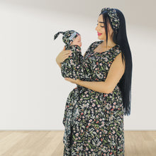 Load image into Gallery viewer, DESERT BABY BLACK  MOMMY AND ME 5 IN 1 LONG MATERNITY SETB