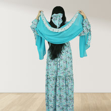 Load image into Gallery viewer, REEM SKY BLUE FLORAL DOUBLE ZIPPER MATERNITY AND NURSING DRESS