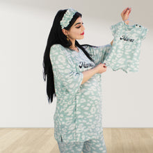 Load image into Gallery viewer, MISTY GREEN DROP SHOULDER PAJAMA SET WITH MATCHING BABY ROMPER - STYLED BY MAMA