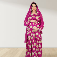 Load image into Gallery viewer, REEM PURPLE DOUBLE ZIPPER MATERNITY AND NURSING DRESS