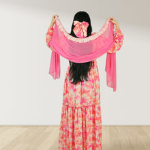 Load image into Gallery viewer, REEM BABY PINK FLORAL DOUBLE ZIPPER MATERNITY AND NURSING DRESS