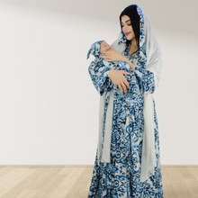 Load image into Gallery viewer, MOROCCAN BLUE MOMMY AND ME 5 IN 1 LONG MATERNITY SET