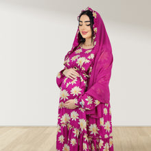 Load image into Gallery viewer, REEM PURPLE DOUBLE ZIPPER MATERNITY AND NURSING DRESS