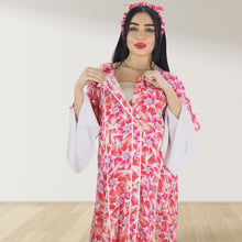 Load image into Gallery viewer, MAHRA ROSE PINK  PREMIUM COTTON TRIMMED  MATERNITY AND NURSING DRESS WITH ZIPPER