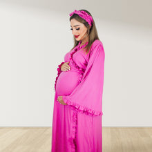 Load image into Gallery viewer, BARBIE PINK SIGNATURE RUFFLED ROBE AND LETTUCE SWADDLE SET