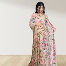 Load image into Gallery viewer, BEIGE BLOSSOM MOMMY AND ME 5 IN 1 LONG MATERNITY SET