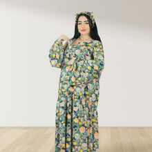 Load image into Gallery viewer, MARYOOM GREEN RUFFLE MATERNITY AND NURSING DRESS WITH ZIPPER