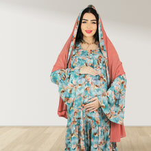 Load image into Gallery viewer, MARYOOM TEAL GREEN RUFFLE MATERNITY AND NURSING DRESS WITH ZIPPER