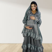 Load image into Gallery viewer, Theheb grey maternity and nursing maxi Eid Edition 25