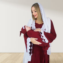Load image into Gallery viewer, PRETTY IN MAROON MATERNITY MAXI AND SWADDLE BLANKET  SET