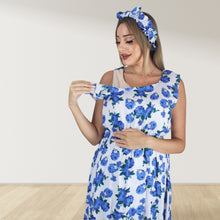Load image into Gallery viewer, BLUE ROSES MOMMY AND ME 5 IN 1 LONG MATERNITY SET
