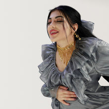 Load image into Gallery viewer, Theheb grey maternity and nursing maxi Eid Edition 25