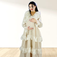 Load image into Gallery viewer, Theheb beige maternity and nursing maxi Eid Edition 25