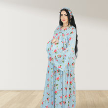 Load image into Gallery viewer, MARYOOM BABY BLUE  RUFFLE MATERNITY AND NURSING DRESS WITH ZIPPER