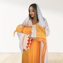 Load image into Gallery viewer, PRETTY IN  TANGY ORANGE  MATERNITY MAXI AND SWADDLE BLANKET  SET