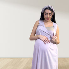 Load image into Gallery viewer, LILAC SIGNATURE RUFFLED ROBE AND LETTUCE SWADDLE SET