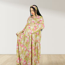 Load image into Gallery viewer, MARYOOM PASTEL GREEN RUFFLE MATERNITY AND NURSING DRESS WITH ZIPPER