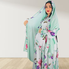 Load image into Gallery viewer, MALIKAT ALWURUD ICE GREEN LAYERED MATERNITY AND NURSING GOWN