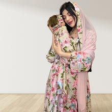 Load image into Gallery viewer, BEIGE BLOSSOM MOMMY AND ME 5 IN 1 LONG MATERNITY SET
