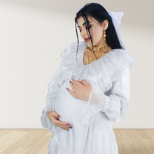 Load image into Gallery viewer, Theheb white maternity and nursing maxi Eid Edition 25