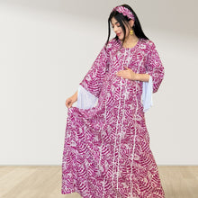 Load image into Gallery viewer, MAHRA MAGENTA PINK PREMIUM COTTON TRIMMED  MATERNITY AND NURSING DRESS WITH ZIPPER