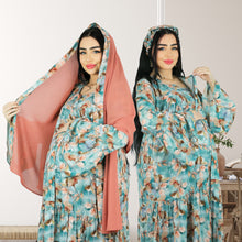 Load image into Gallery viewer, MARYOOM TEAL GREEN RUFFLE MATERNITY AND NURSING DRESS WITH ZIPPER