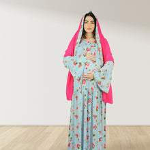 Load image into Gallery viewer, MARYOOM BABY BLUE  RUFFLE MATERNITY AND NURSING DRESS WITH ZIPPER