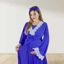 Load image into Gallery viewer, PRETTY IN ROYAL BLUE MATERNITY MAXI AND SWADDLE BLANKET  SET