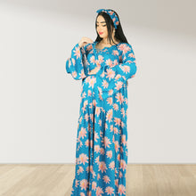 Load image into Gallery viewer, MARYOOM BLUE RUFFLE MATERNITY AND NURSING DRESS WITH ZIPPER