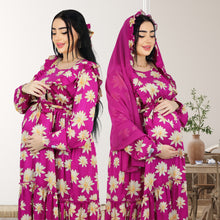 Load image into Gallery viewer, REEM PURPLE DOUBLE ZIPPER MATERNITY AND NURSING DRESS