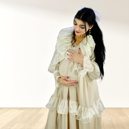 Theheb beige maternity and nursing maxi Eid Edition 25