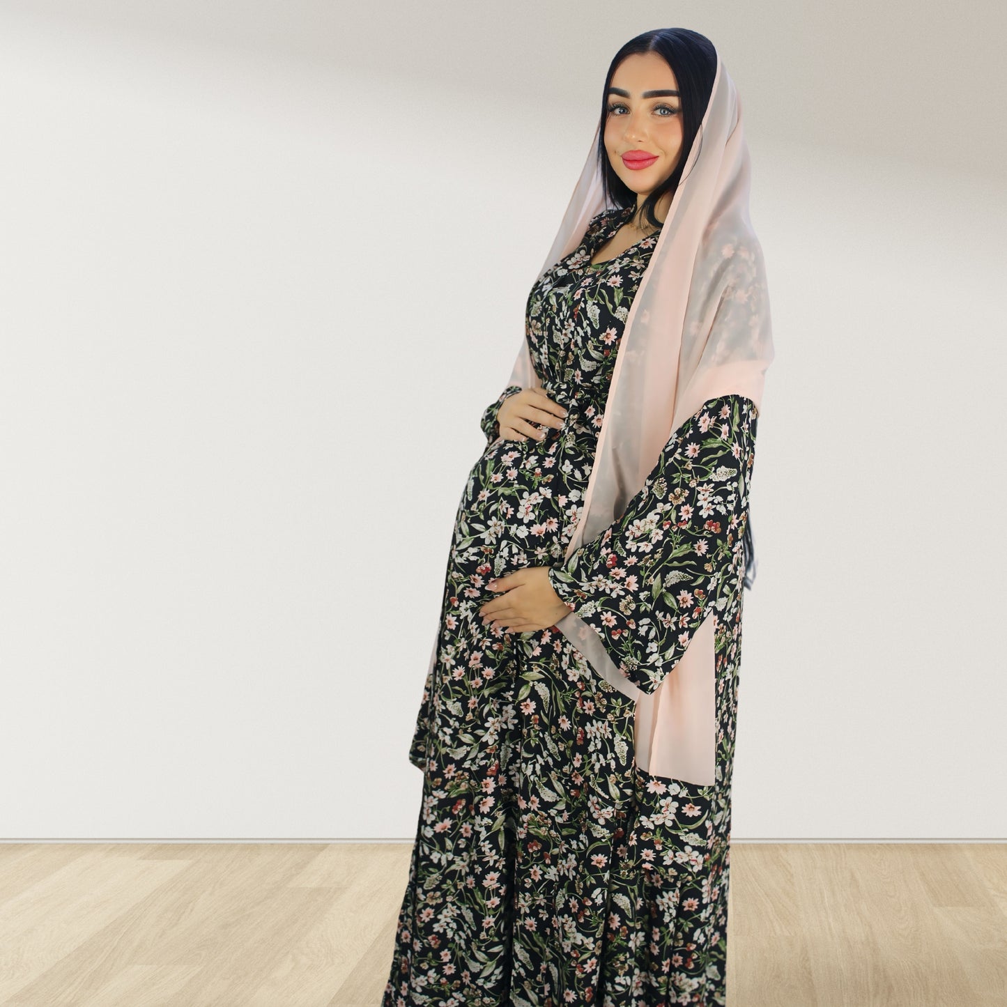 DESERT BABY BLACK MOMMY AND ME 5 IN 1 LONG MATERNITY SETB