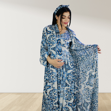 Load image into Gallery viewer, MOROCCAN BLUE MOMMY AND ME 5 IN 1 LONG MATERNITY SET