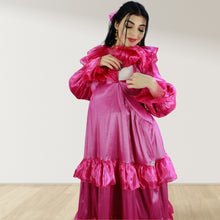 Load image into Gallery viewer, Theheb rose pink maternity and nursing maxi Eid Edition 25