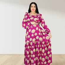 Load image into Gallery viewer, REEM PURPLE DOUBLE ZIPPER MATERNITY AND NURSING DRESS