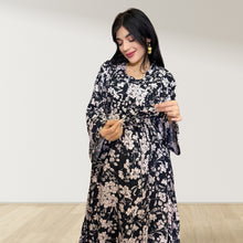 Load image into Gallery viewer, MID NIGHT BLUE PINK MOMMY AND ME 5 IN 1 LONG MATERNITY SET