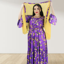 Load image into Gallery viewer, DHABIYA PURPLE PREMIUM COTTON  LAYERED MATERNITY AND NURSING DRESS WITH ZIPPER