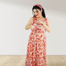 Load image into Gallery viewer, PEACH TROPICAL MOMMY AND ME 5 IN 1 LONG MATERNITY SET