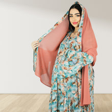 Load image into Gallery viewer, MARYOOM TEAL GREEN RUFFLE MATERNITY AND NURSING DRESS WITH ZIPPER